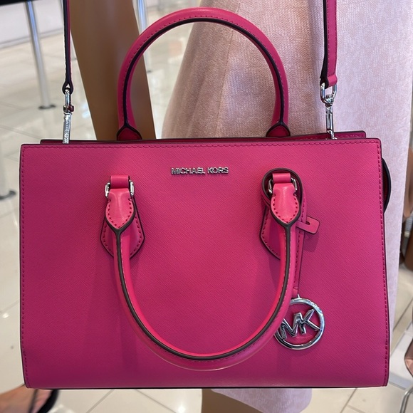 Michael Kors Handbags - Michaela Kors Sheila Medium Faux Saffiano Leather Satchel
Dragonfruit 
NWT